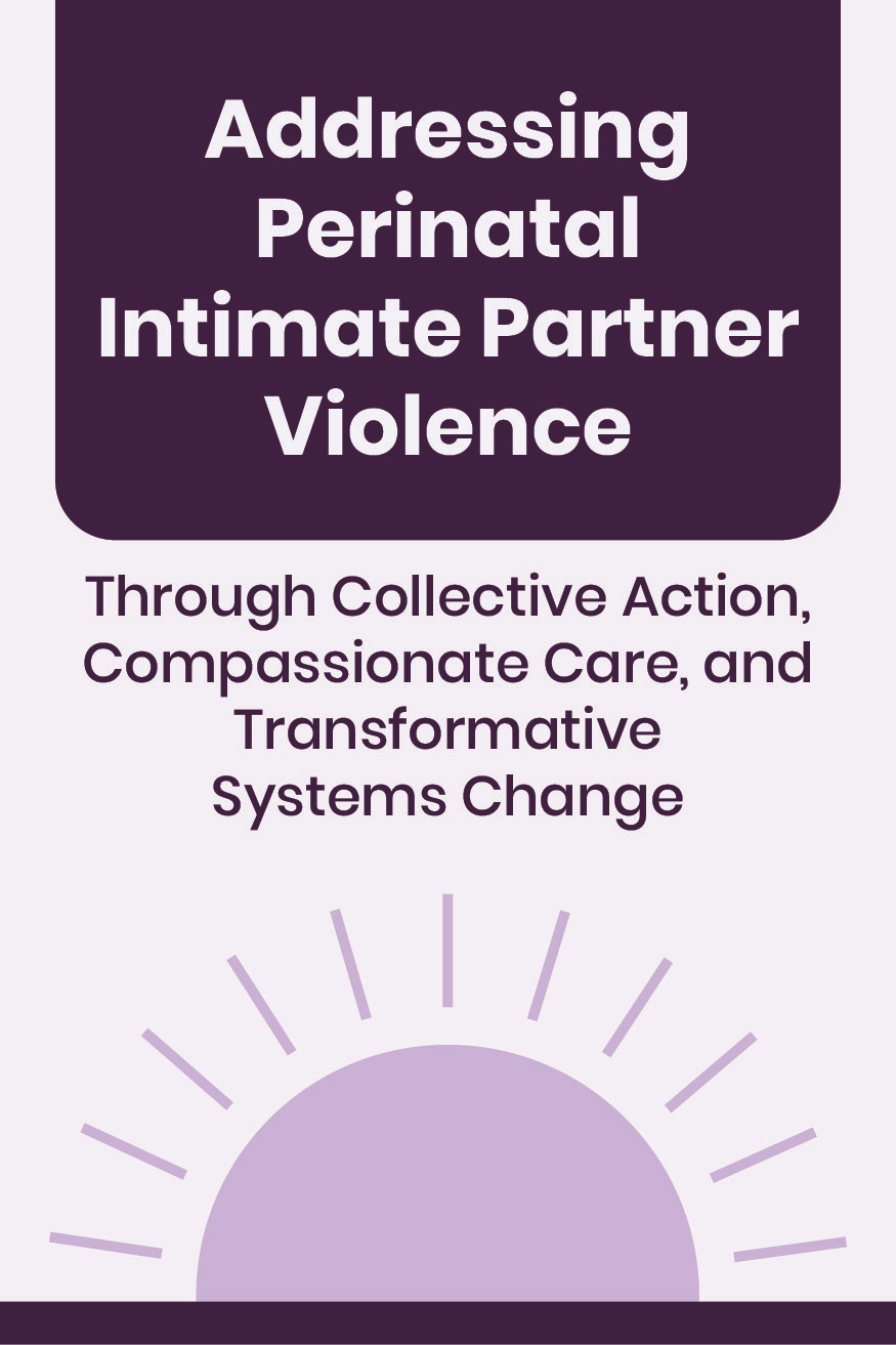 Addressing Perinatal Intimate Partner Violence Through Collective Action, Compassionate Care, and Transformative Systems Change Banner